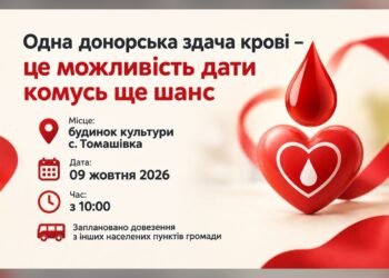 У Томашівці 9 жовтня організовують День донора